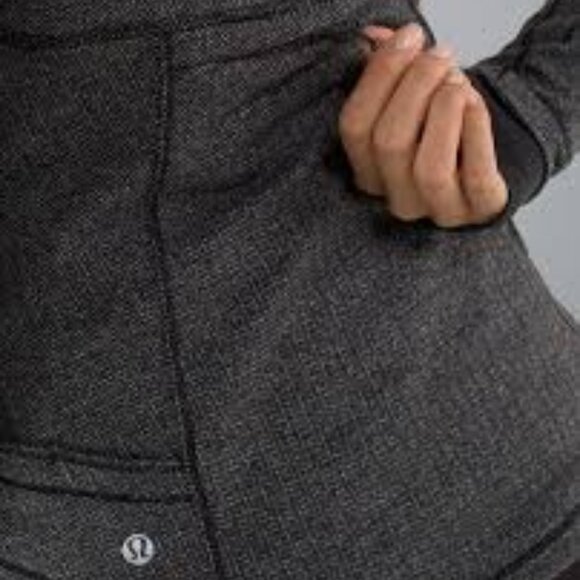 Lululemon Base Runner 1/2 Zip Heathered Herringbone Heathered Black Blac… - Picture 8 of 13